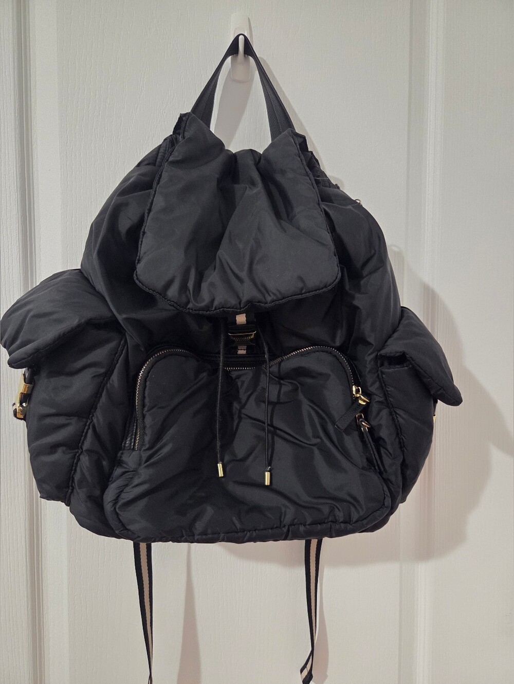 Tommy Bahama Black Backpack With Gold & Pink Details